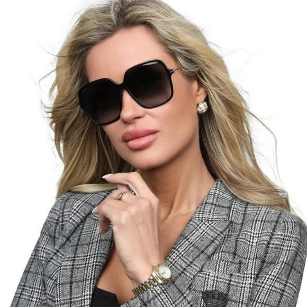 💯- New Authentic Gucci Grey Butterfly Ladies Sunglasses GG1267SA 001 60